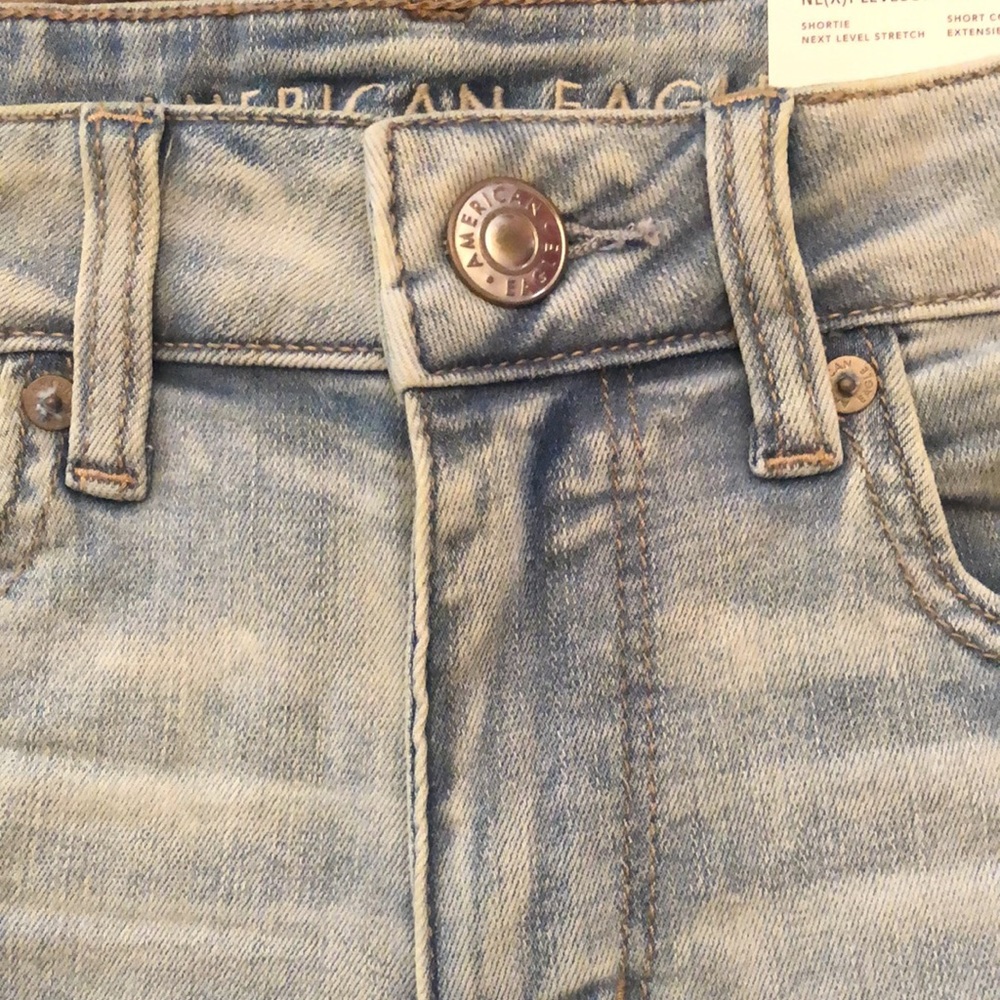 American Eagle Next Level Stretch Shortie Shorts in Blue Size 6 - Picture 7 of 17